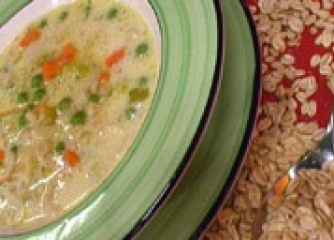 Зеленчукова супа с овесени ядки